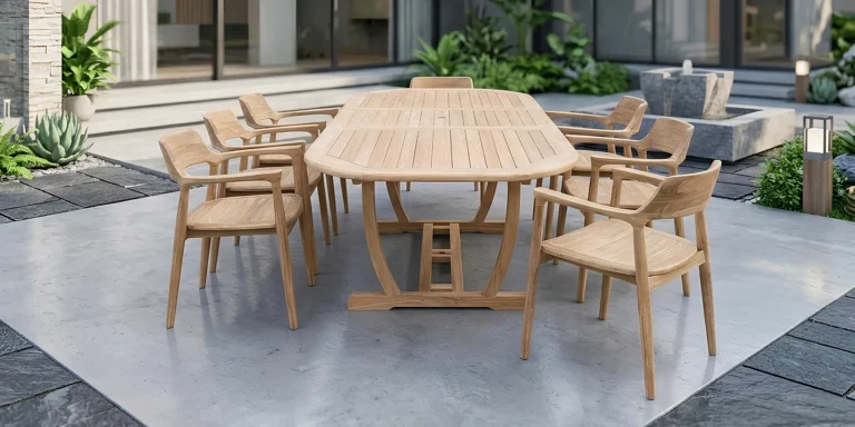 premium solid teak outdoor dining furniture manufacturer from Indonesia